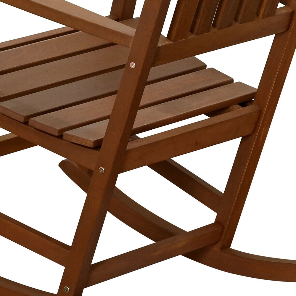 Walplus Teak Oil Hardwood Rocking Chair Image 4