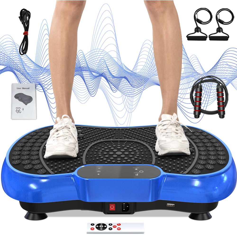 Rattrix Blue Vibration Plate Exercise Machine with Bluetooth Speaker and LED Display Image 7