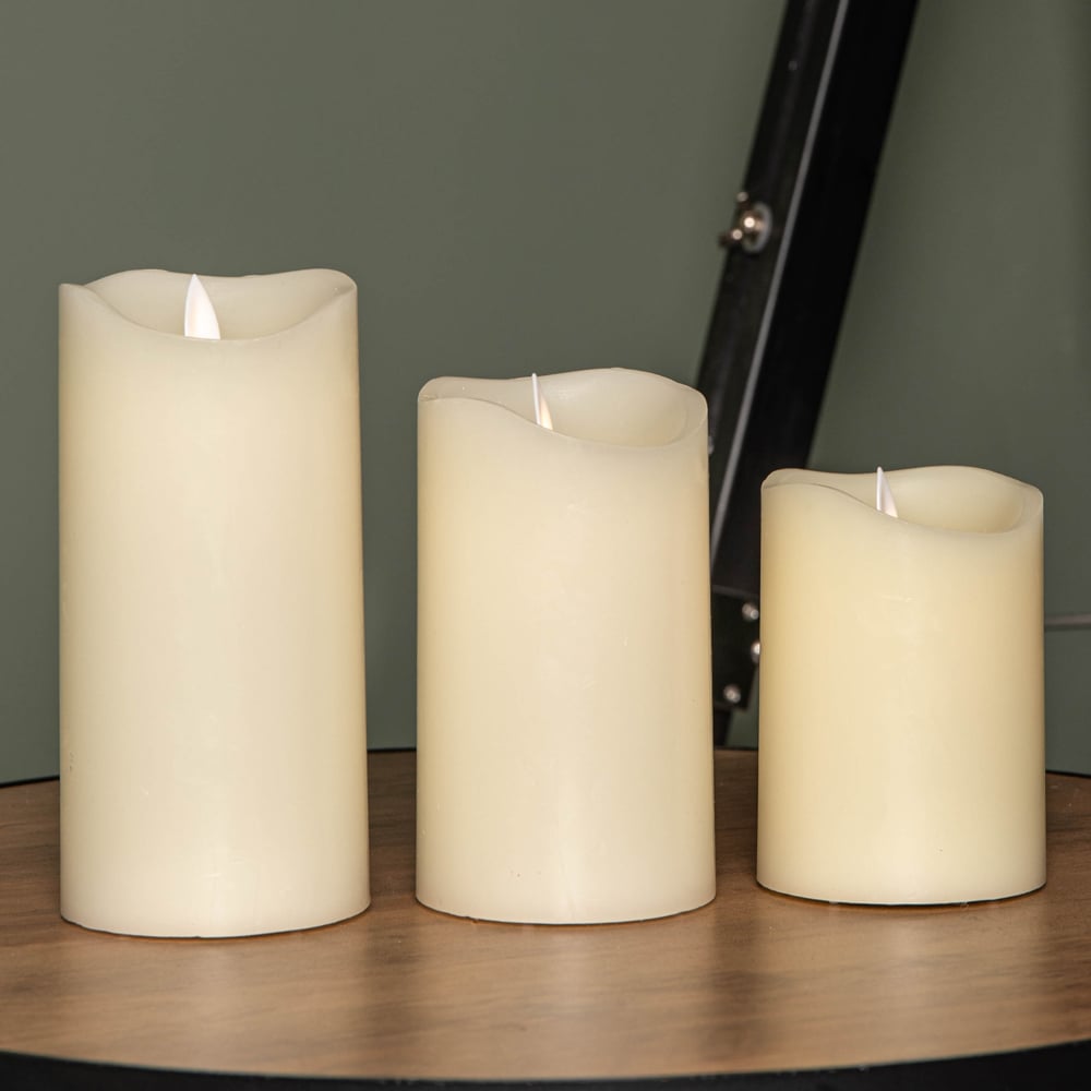 Samuel Alexander Warm White LED Dancing Flame Wax Candle 3 Pack Image 5