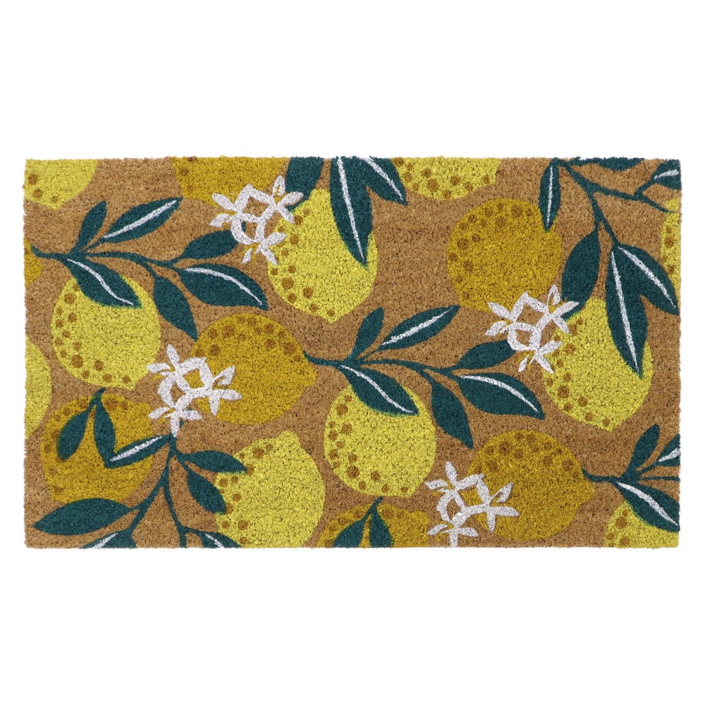 JVL Lemons Latex Coir Door Mat 40 x 70cm Image 1