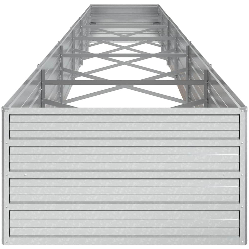 vidaXL Silver Galvanised Steel Raised Garden Bed 600 x 80 x 45cm Image 4
