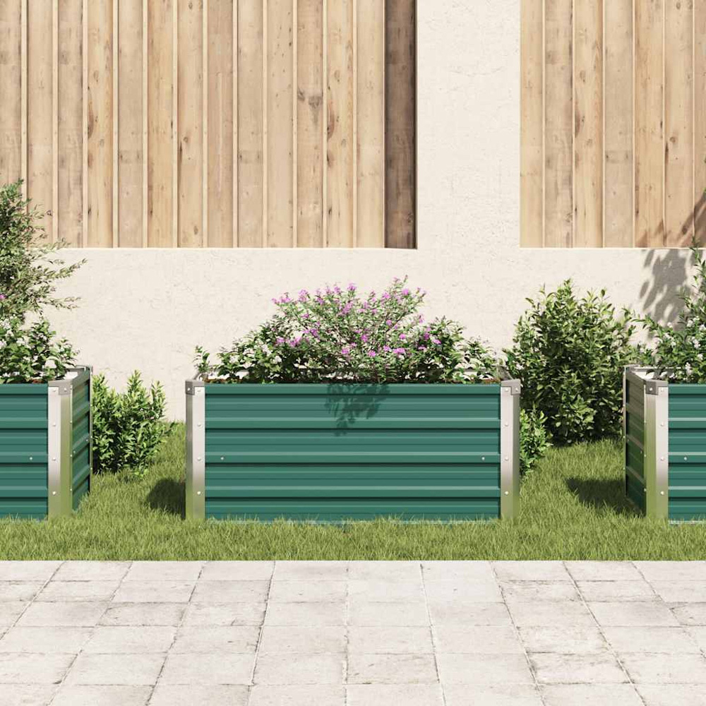 vidaXL Green Galvanised Steel Raised Garden Bed 45 x 100 x 40cm Image 2