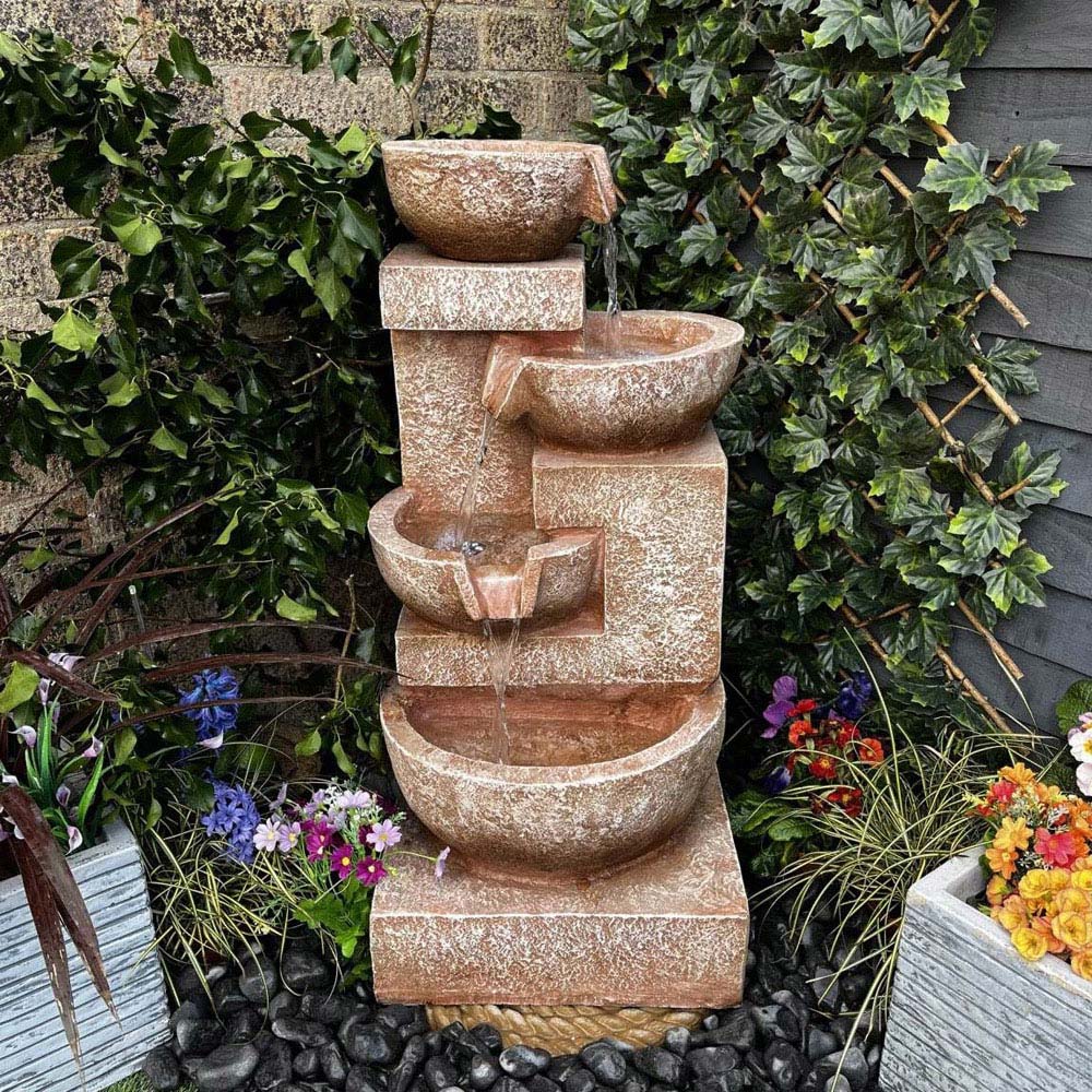 Tranquillity Sparkling Bowls 4-Tier Solar Water Feature Image 2