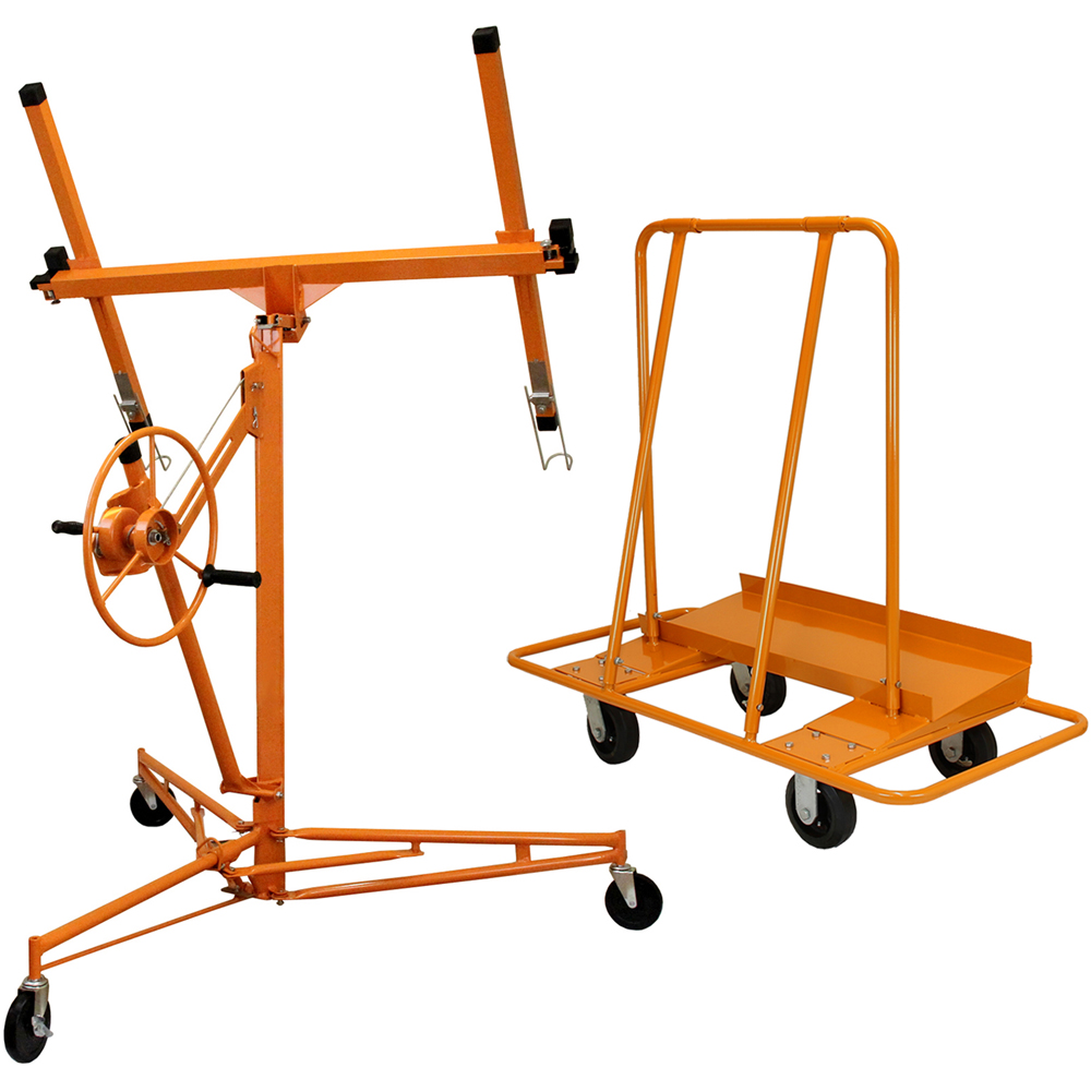 MonsterShop 16ft Plasterboard Lifter Hoist and Trolley 1000kg Image 1