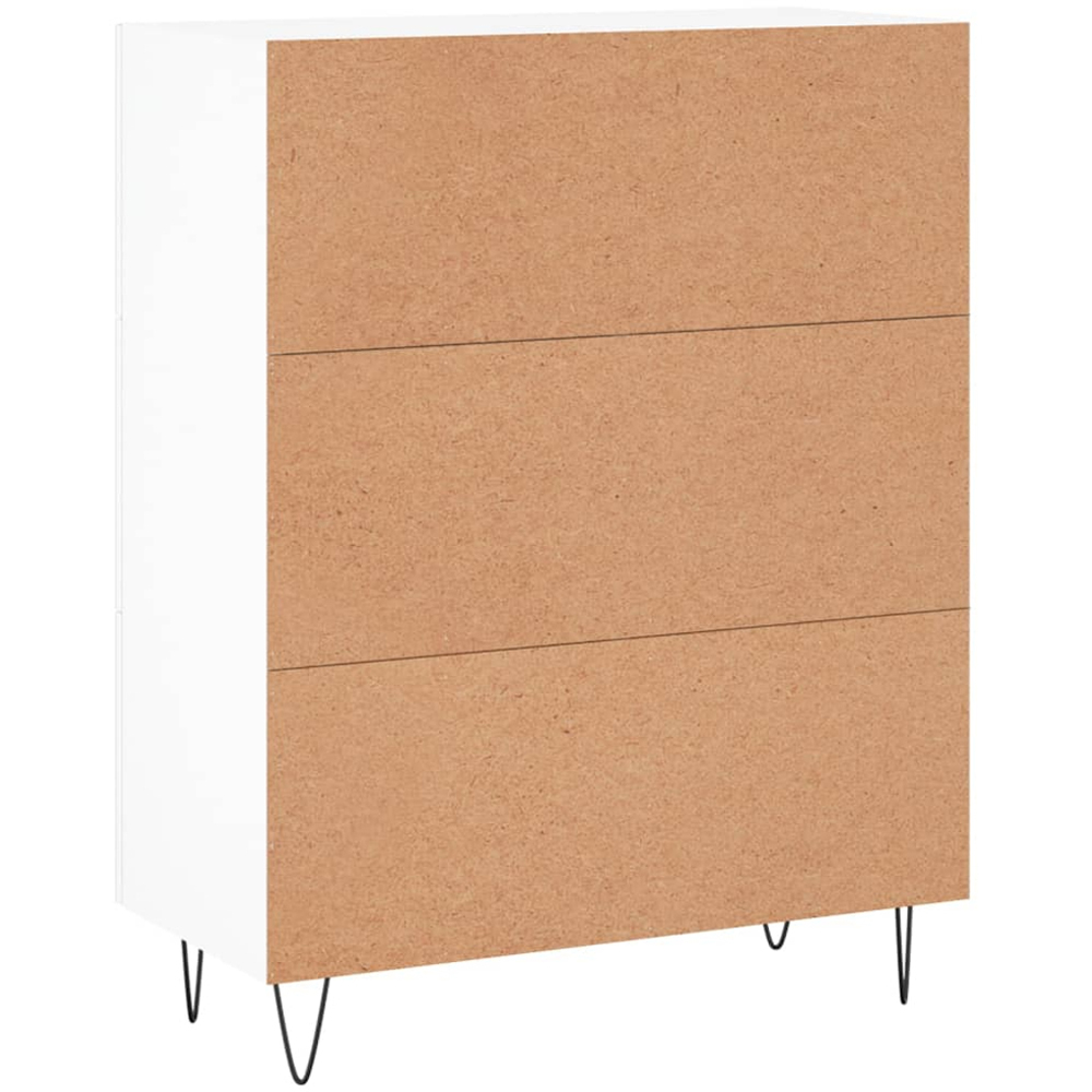 vidaXL Single Door 3 Drawer White Sideboard Image 8