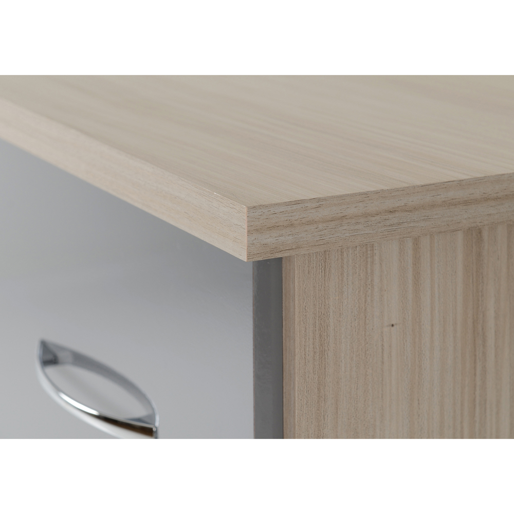 Seconique Nevada 5 Drawer Grey Gloss Light Oak Veneer Chest of Drawers Image 6