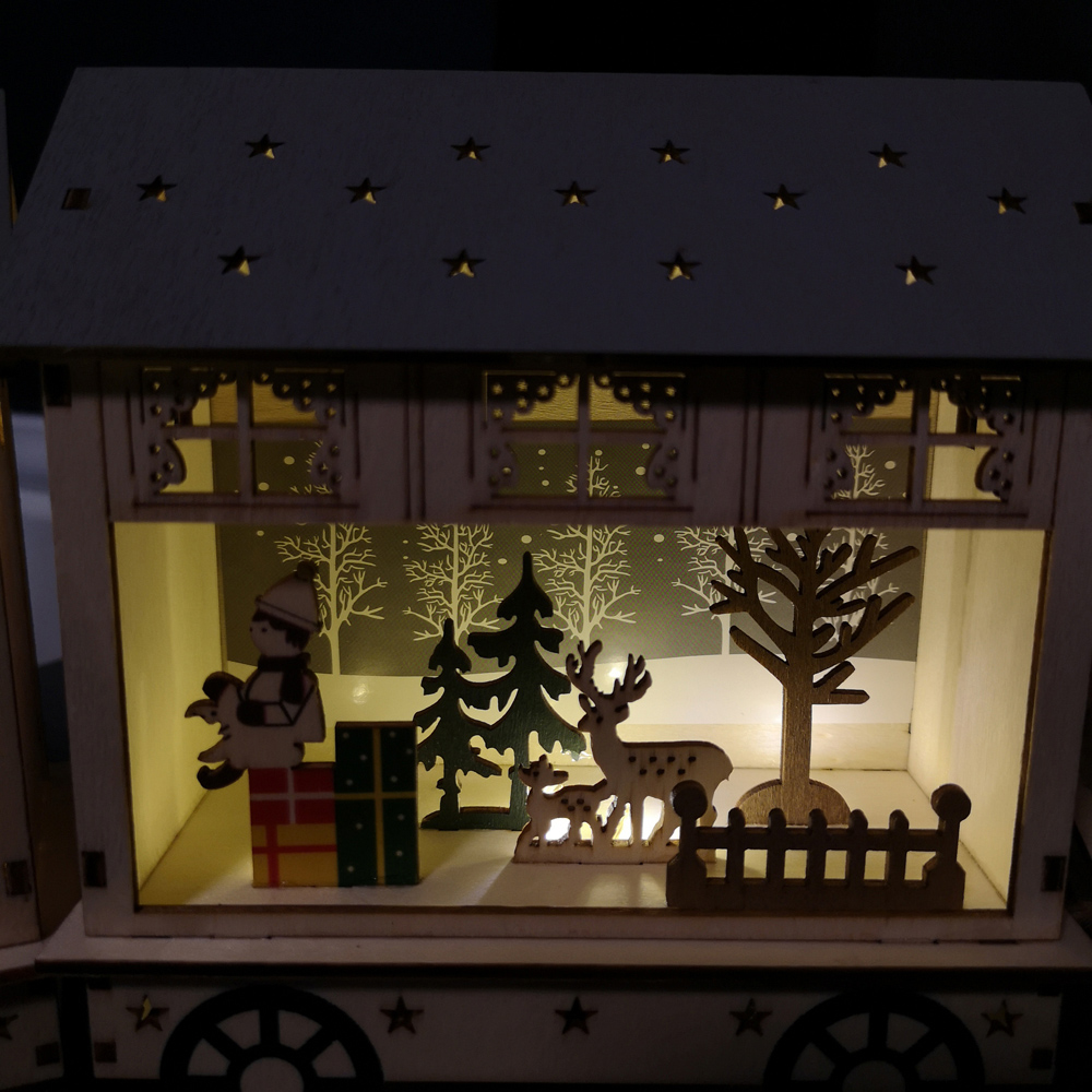 Samuel Alexander Wooden Christmas Train and Carriages Scene Decoration 16cm Image 4
