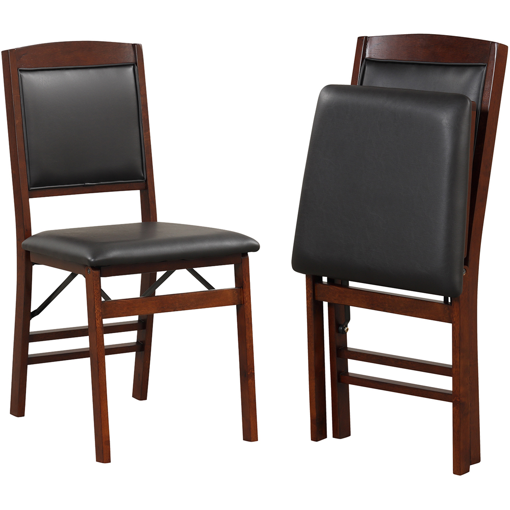 Costway Set of 2 Brown Dining Chair Image 3