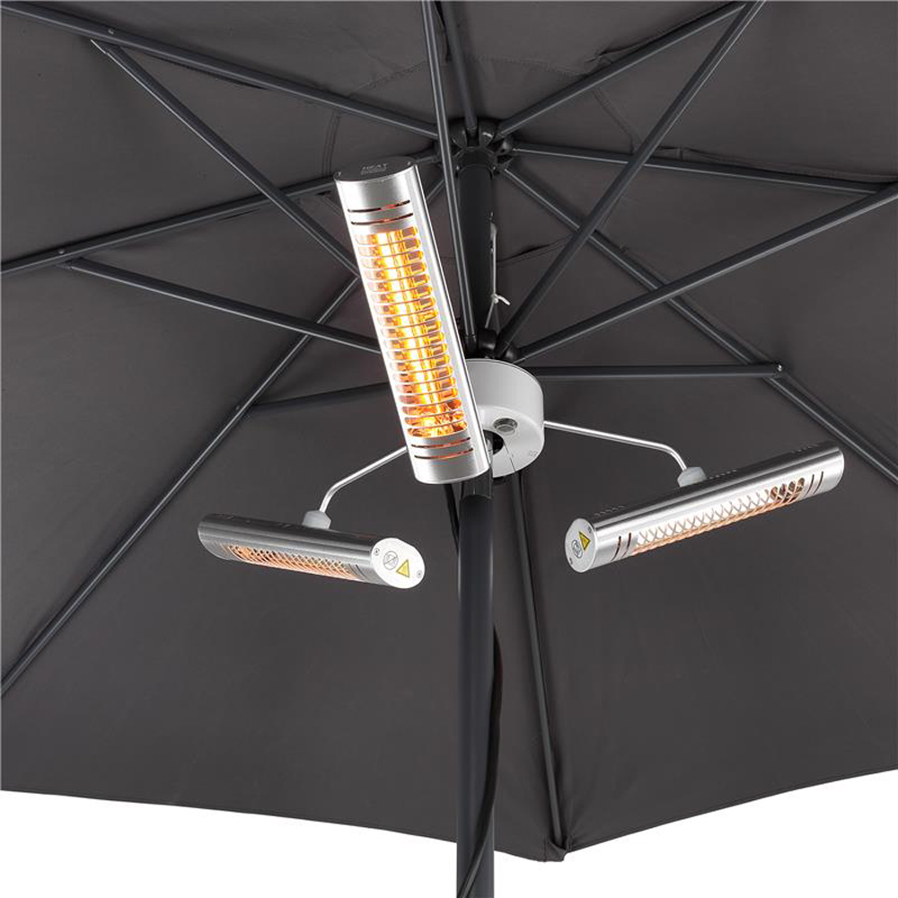Shadow White and Silver Parasol Heater with Remote 3000W Image 2