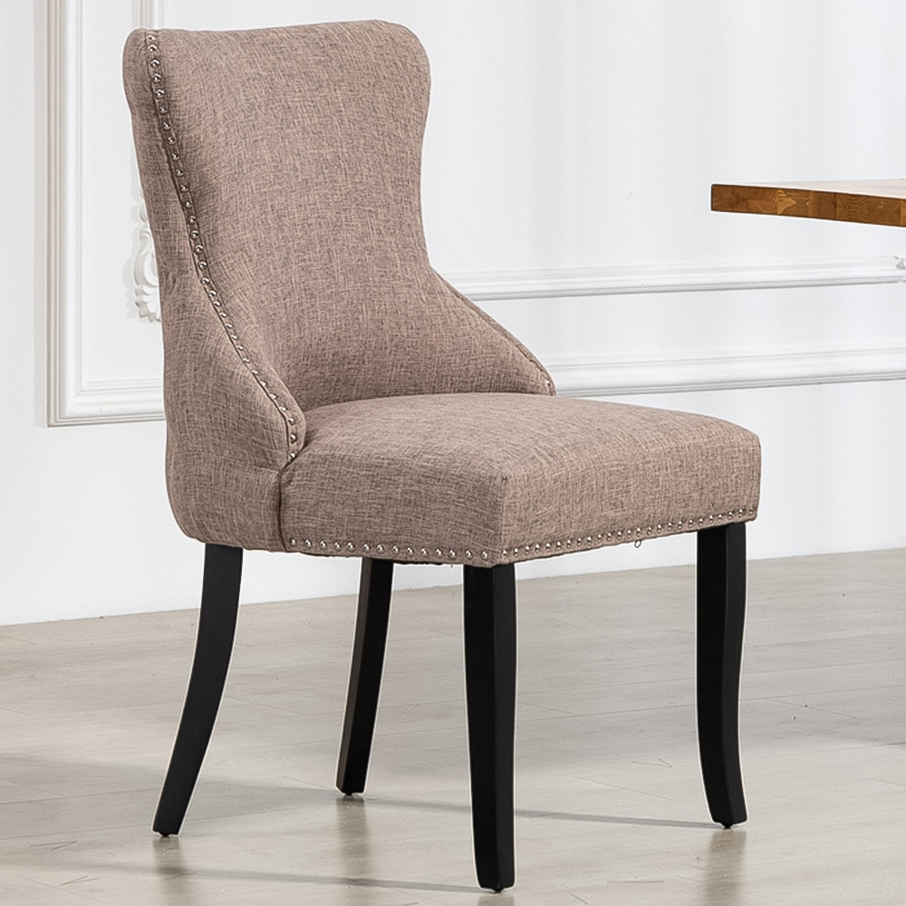 Artemis Home Rodello Set of 2 Dark Brown Fabric Dining Chair Image 1