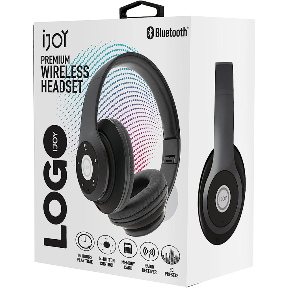 iJoy Logo Black Premium Wireless Headset Image 3