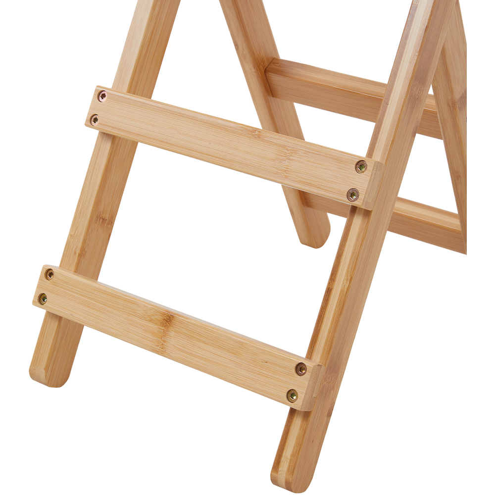 Living and Home Natural Wood Foldable Bamboo Bar Chair with Footrest Image 7