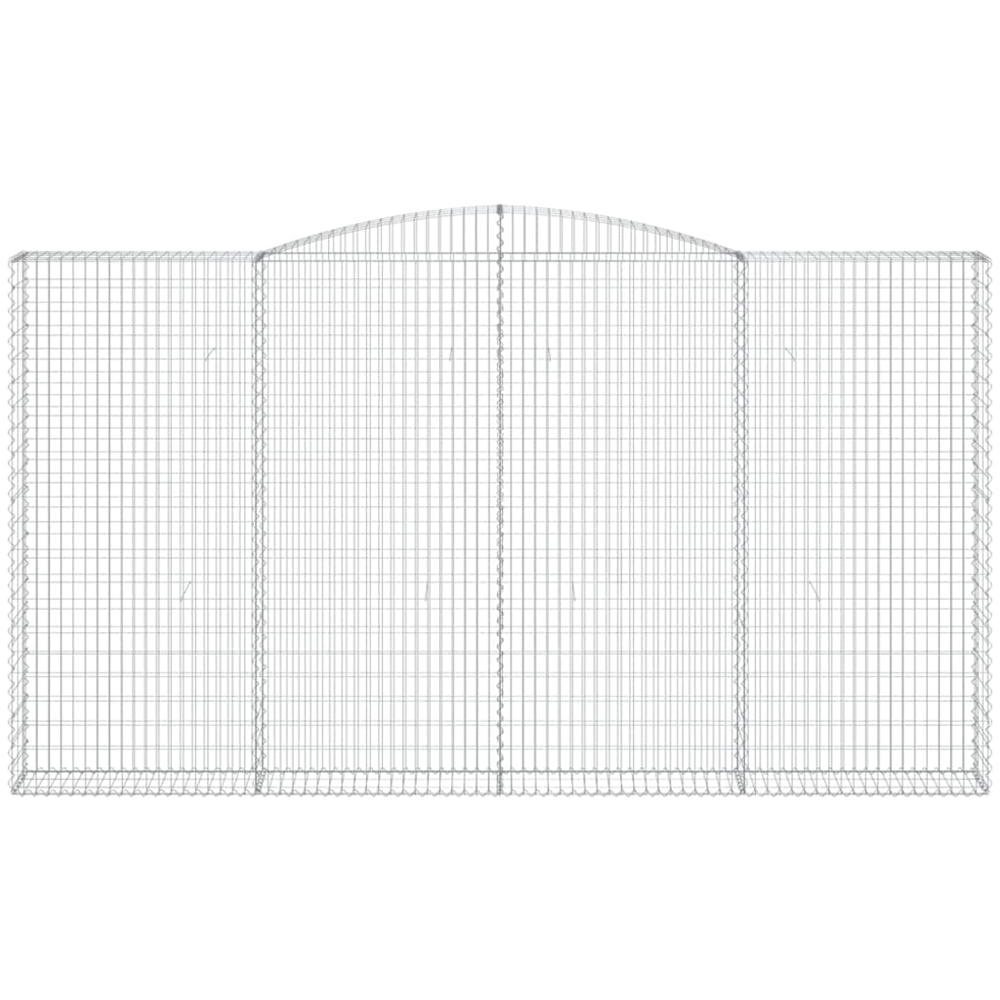 vidaXL Silver Galvanised Iron Arched Gabion Basket 400 x 30 x 220/240cm 4 Pack Image 3