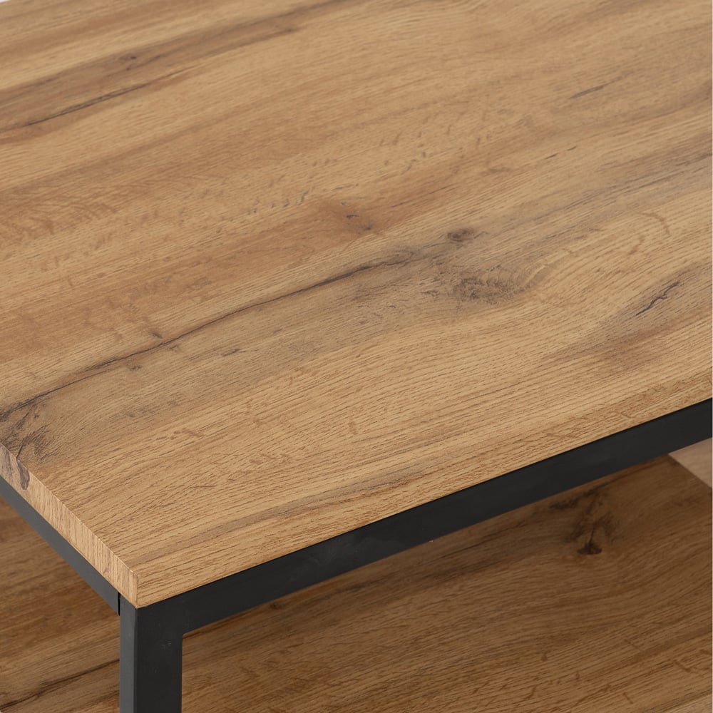 Seconique Durham Light Oak and Black Coffee Table Image 5