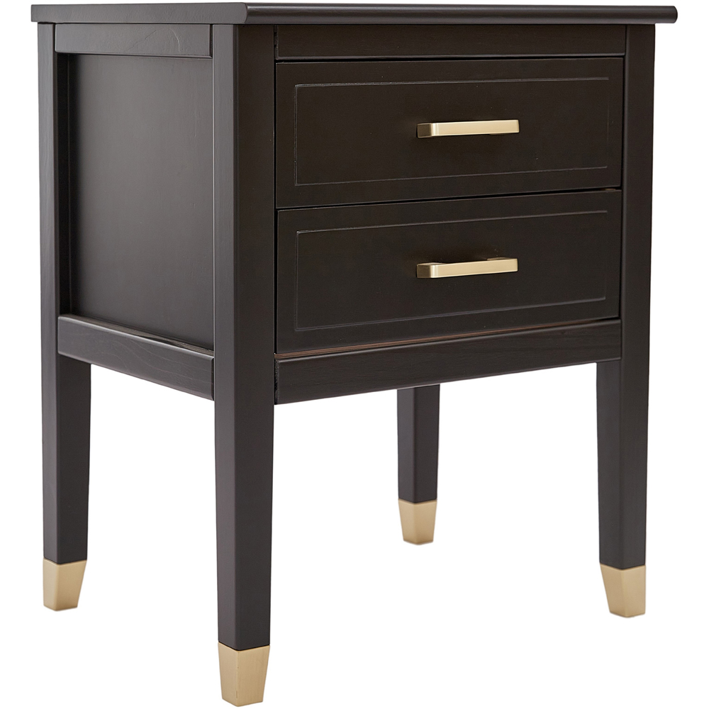 Palazzi 2 Drawer Black Bedside Table Image 4