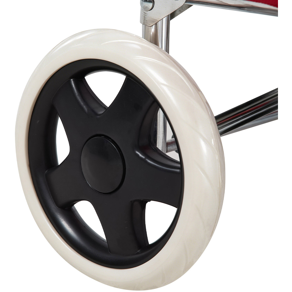 Living and Home Red Foldable Shopping Cart with 2 Wheels Image 5