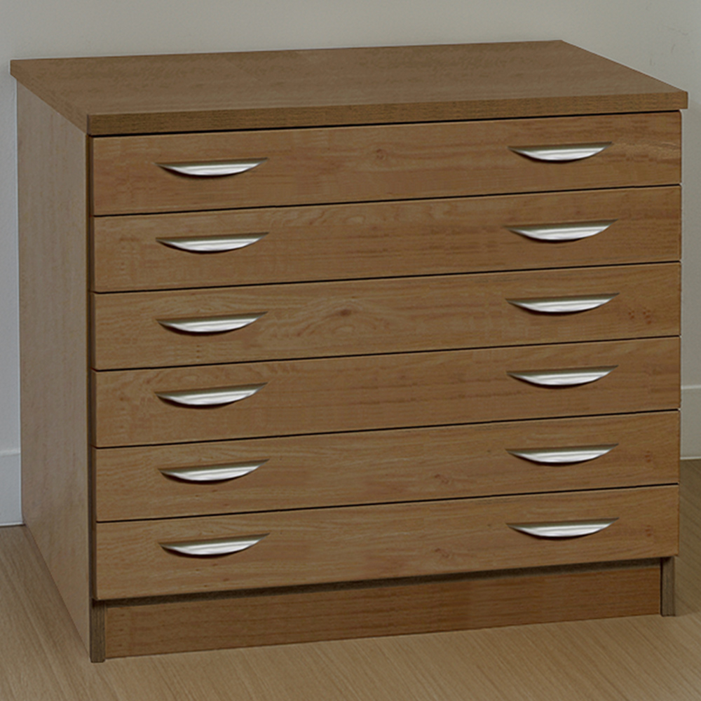 R White Cabinets 6 Drawer Brown A2 Plan Chest of Drawers Image 1