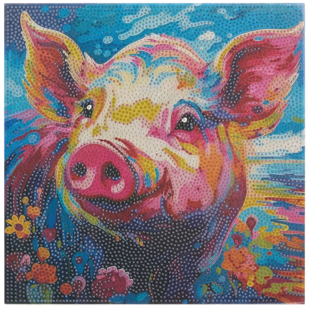 Rainbow Cow or Rainbow Pig Crystal Canvas Kit Image 7