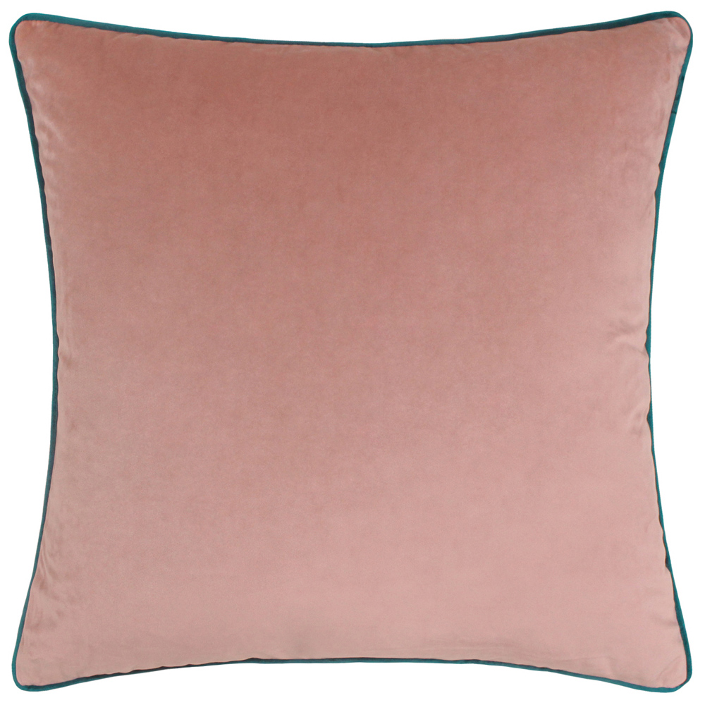 Paoletti Meridian Blush Teal Velvet Cushion Image 1