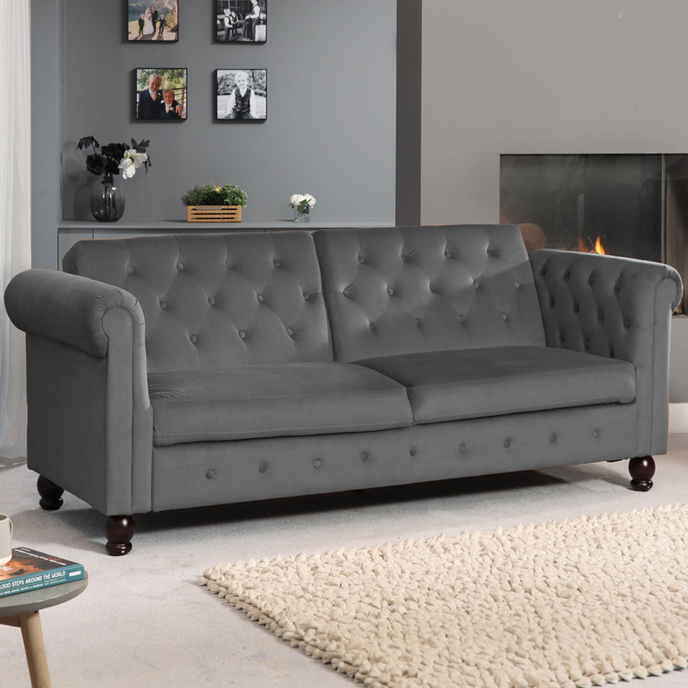 Single Sleeper Grey Maplewood Sofa Bed Image 1