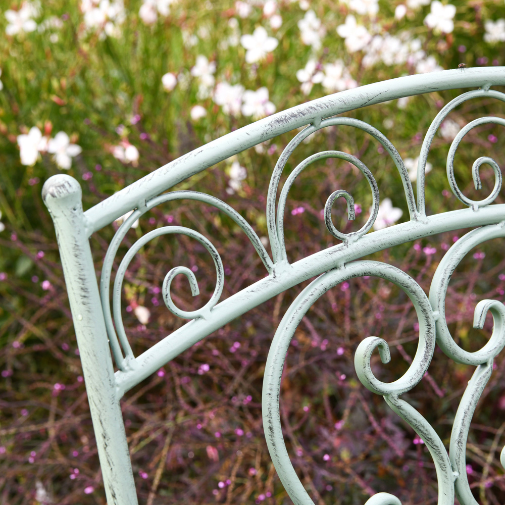 Garden Gear 2 Seater Wrought Iron Garden Bistro Set Sage Green Image 4
