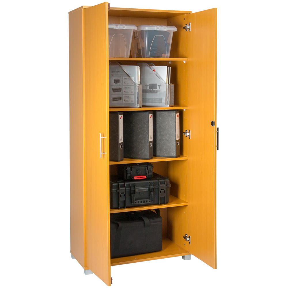 MMT Furniture Designs 2 Door Beech Wooden Lockable Filing Cabinet Image 3