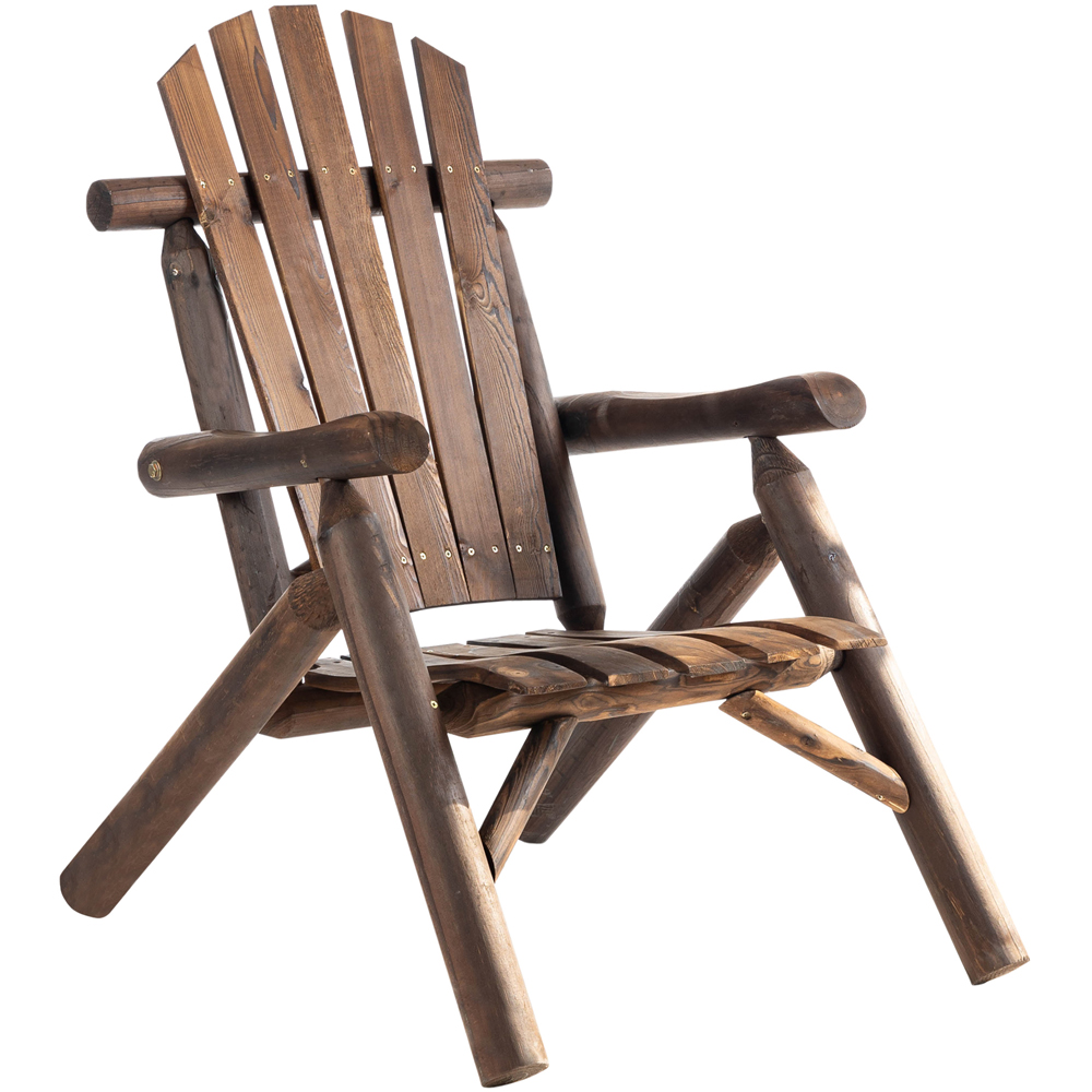Outsunny Carbonized Fir Wood Adirondack Chair Image 2