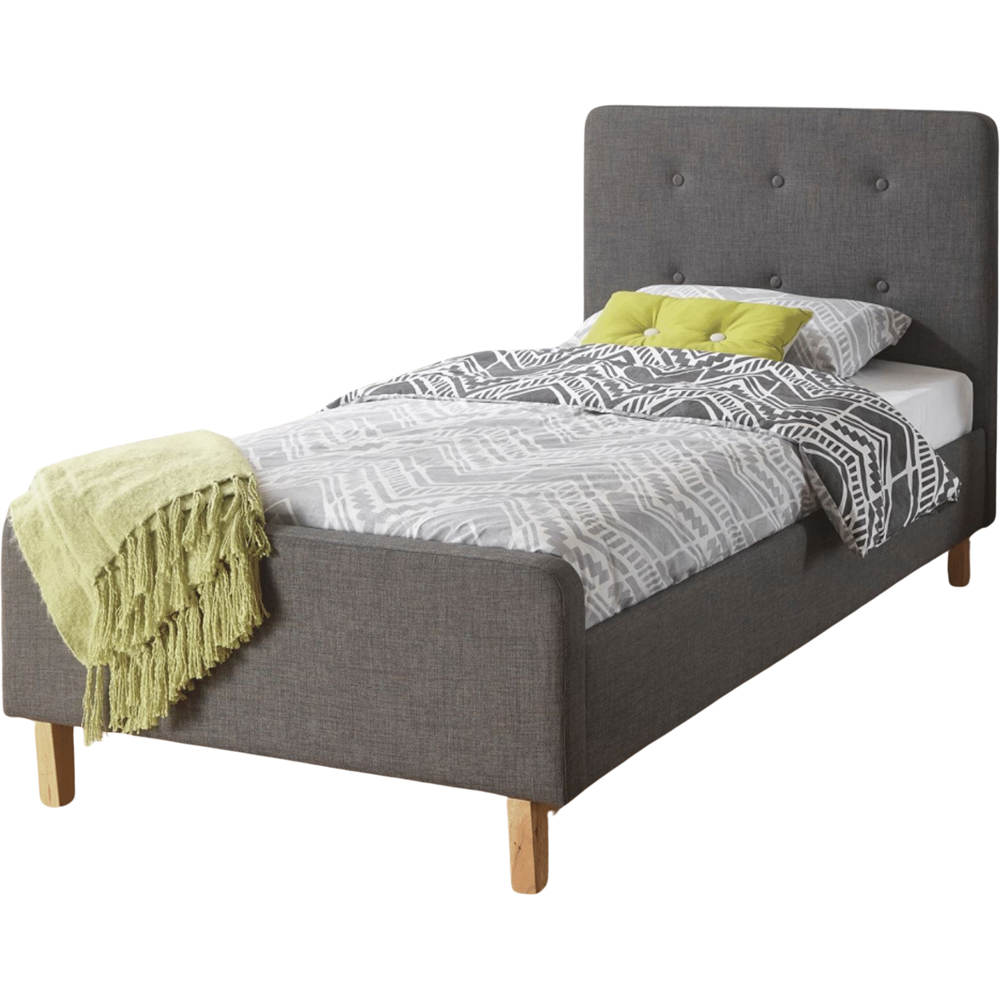 Home Source Ashbourne Single Grey Bed Image 2