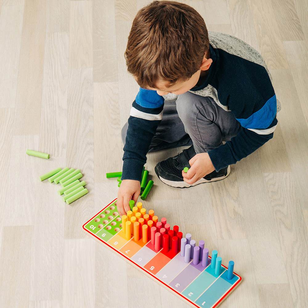 Bigjigs Toys 55 Piece Wooden Rainbow Counting Sticks Set Image 6
