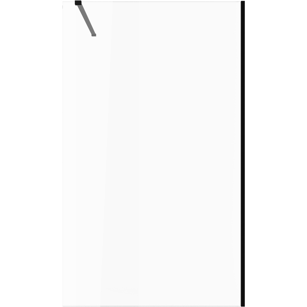 Bathstore Nero Glass Wetroom Shower Panel with Matt Black Profile and Front Bar 1000mm Image 4