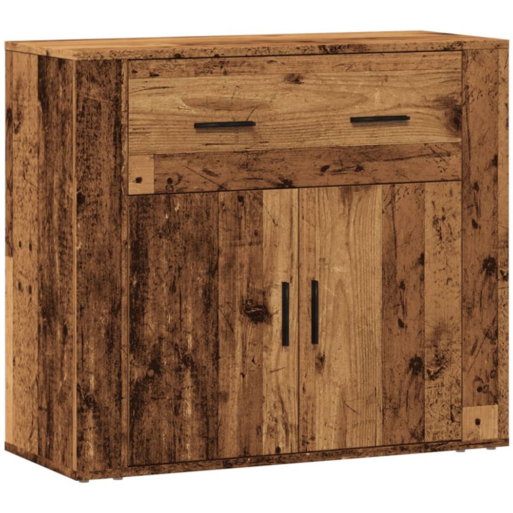 vidaXL 2 Door Single Drawer Old Wood Sideboard Image 2