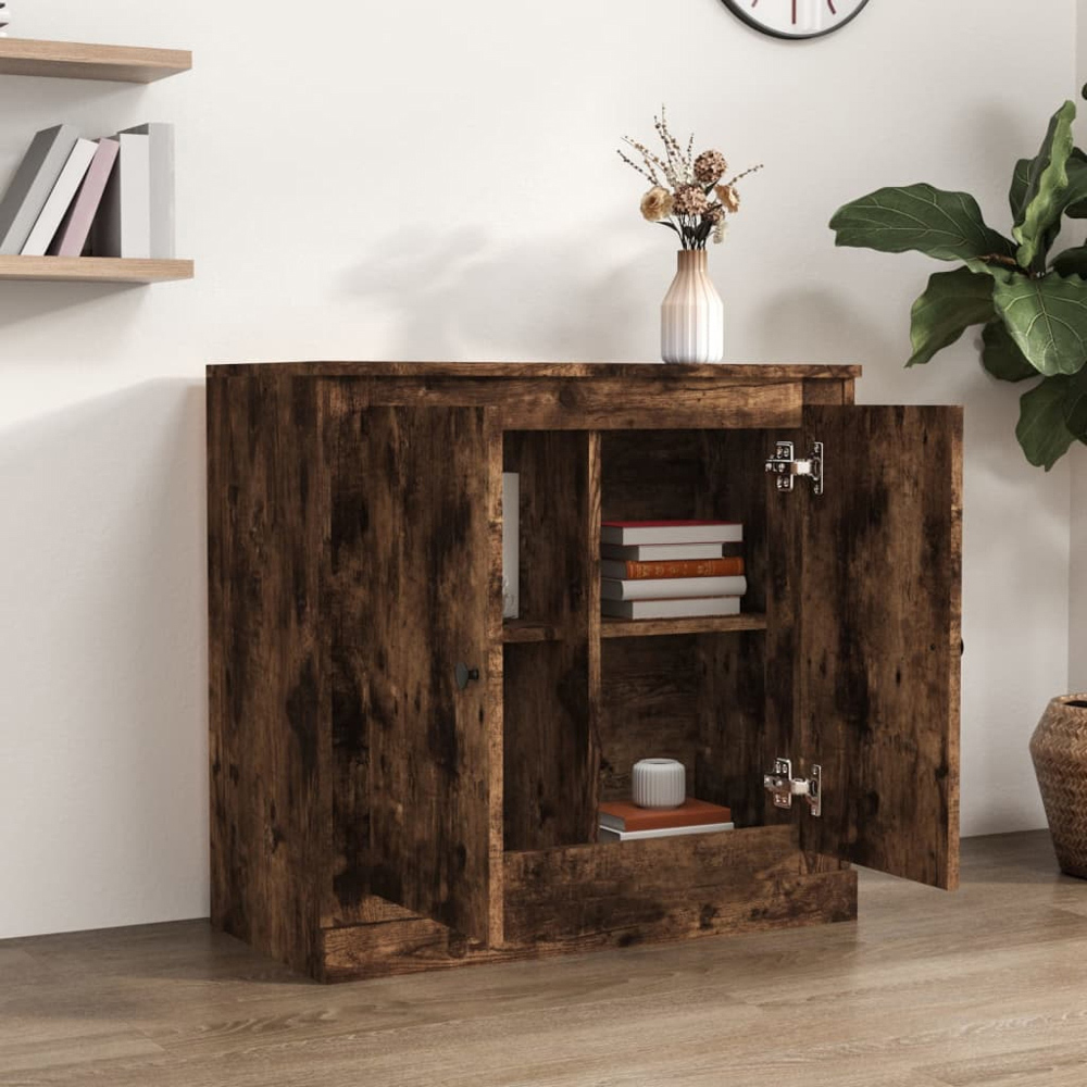 vidaXL 2 Door Smoked Oak Sideboard Image 8