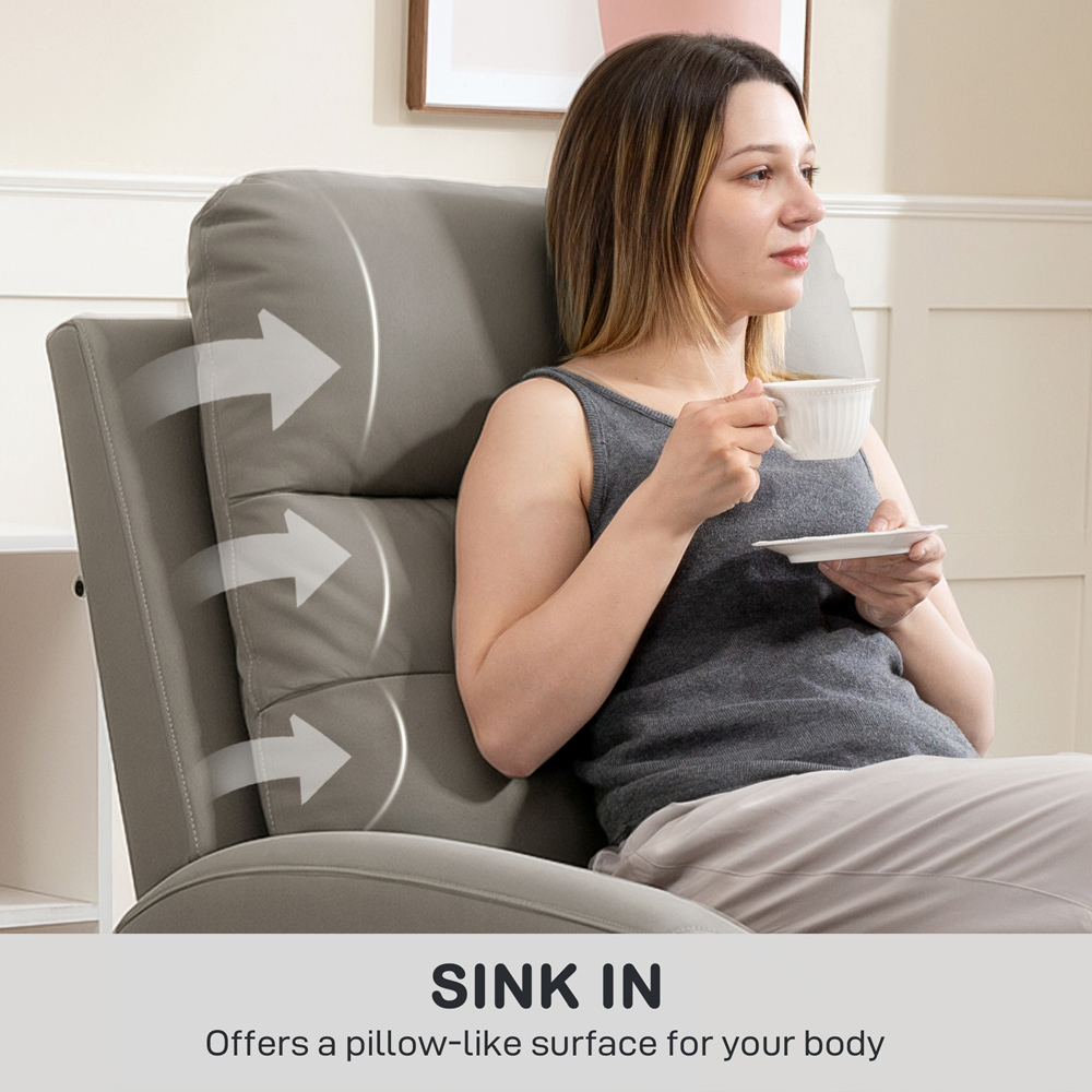HOMCOM Grey Manual Recliner Armchair Image 8