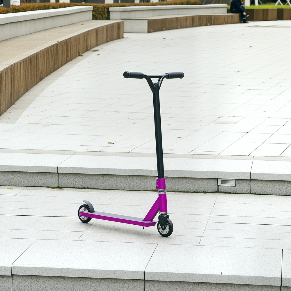 HOMCOM Purple Lightweight Entry Level Complete Trick Kick Stunt Scooter Image 6