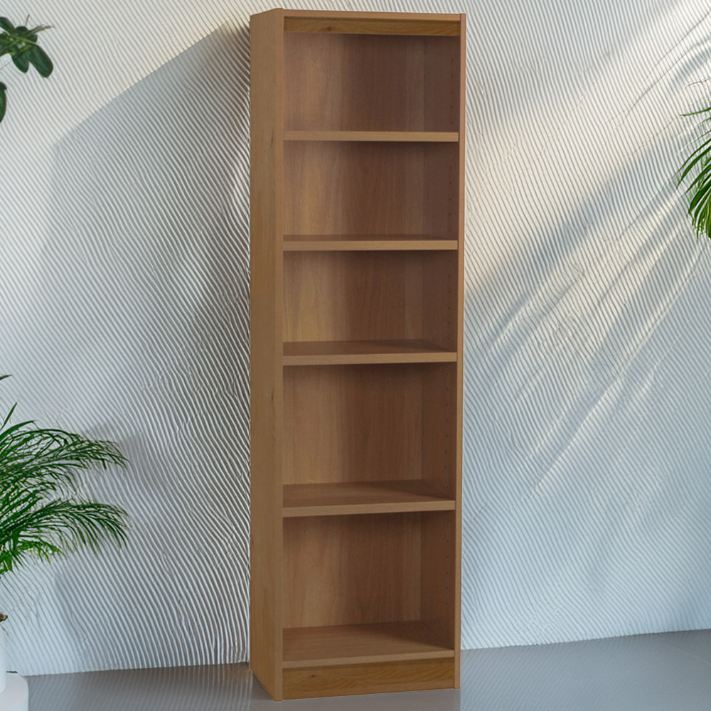 R White Cabinets 5 Shelf Brown Tall Bookcase Image 1