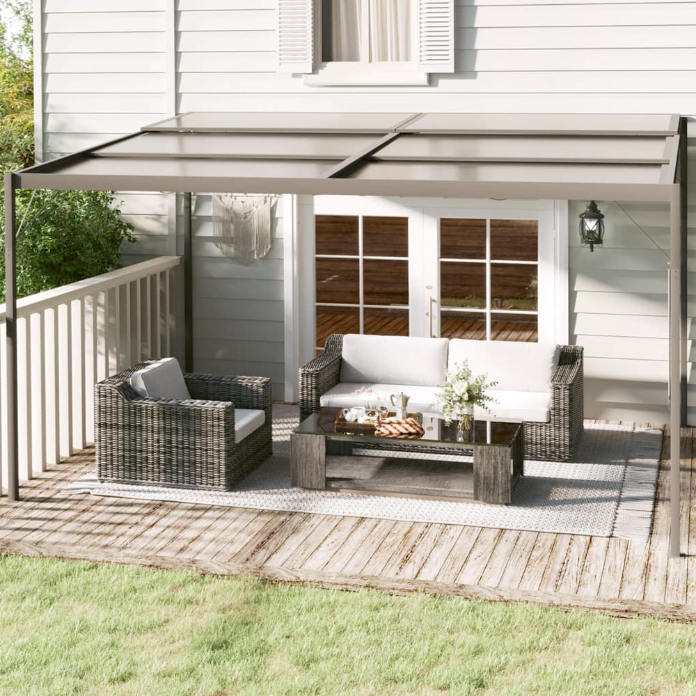 vidaXL 2.45 x 3.96m Anthracite Aluminium and Steel Gazebo with Roof Image 1