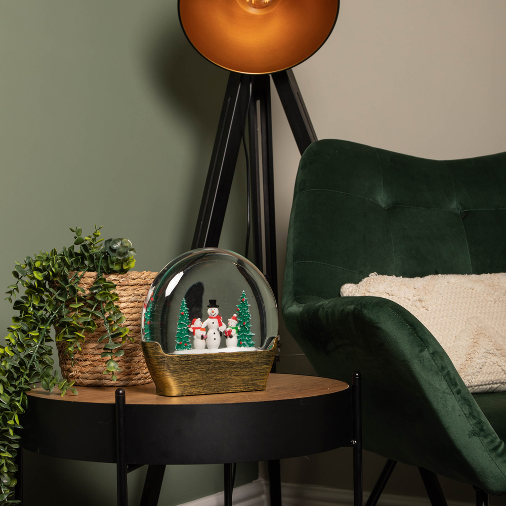 Samuel Alexander Light up Water Dome Christmas Decoration with Snowmen and Trees Scene Image 6