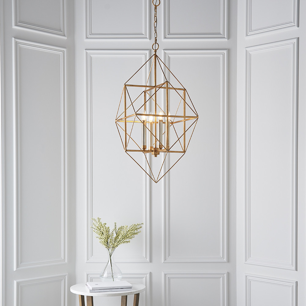 Merano Pescara Gold and Silver Leaf Pendant Light Image 6