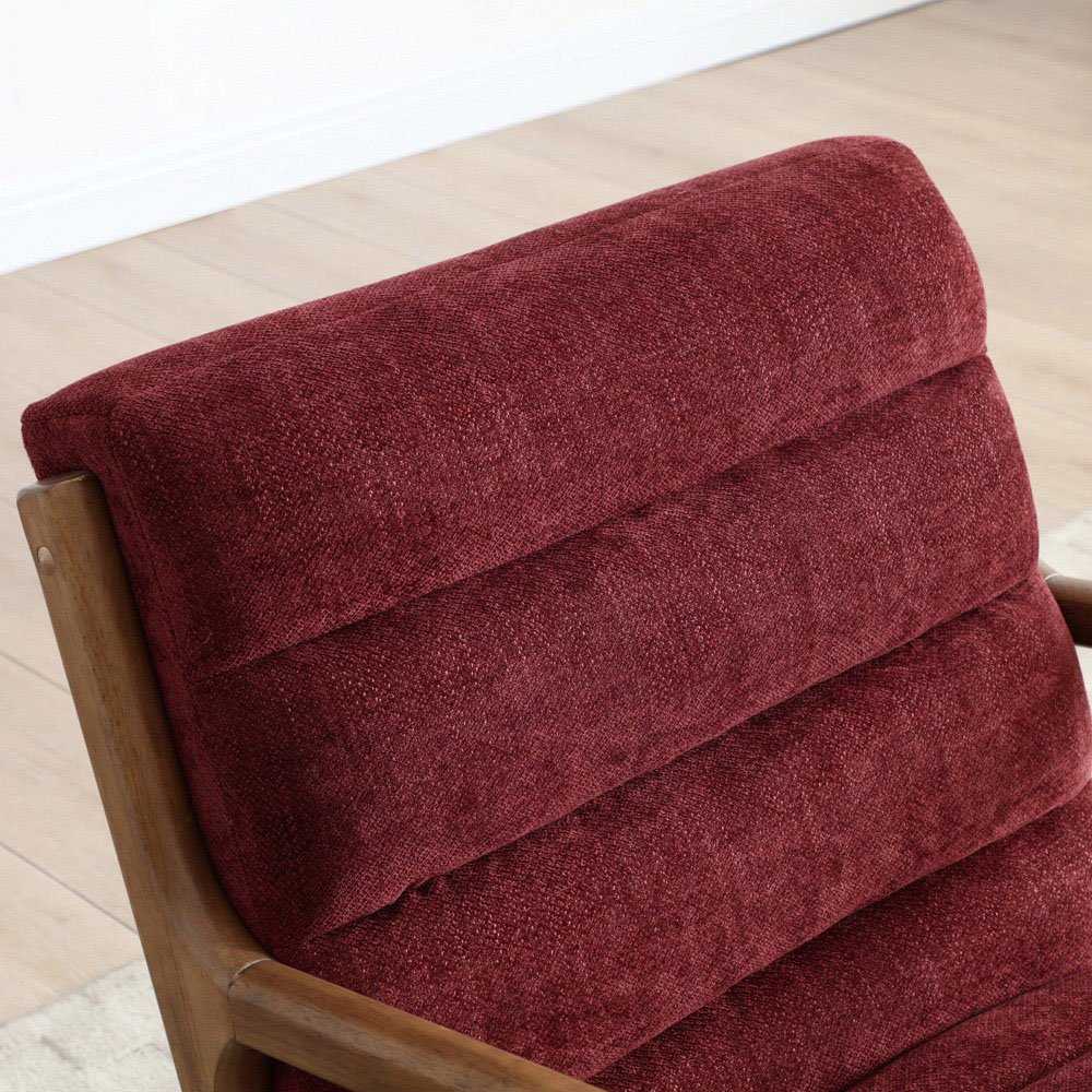 Otis Wine and Brown Chenille Static Ribbed Armchair Image 8