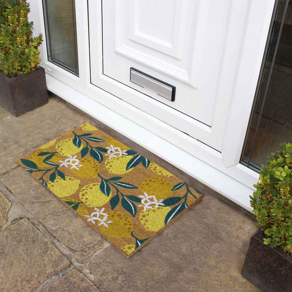 JVL Lemons Latex Coir Door Mat 40 x 70cm Image 2