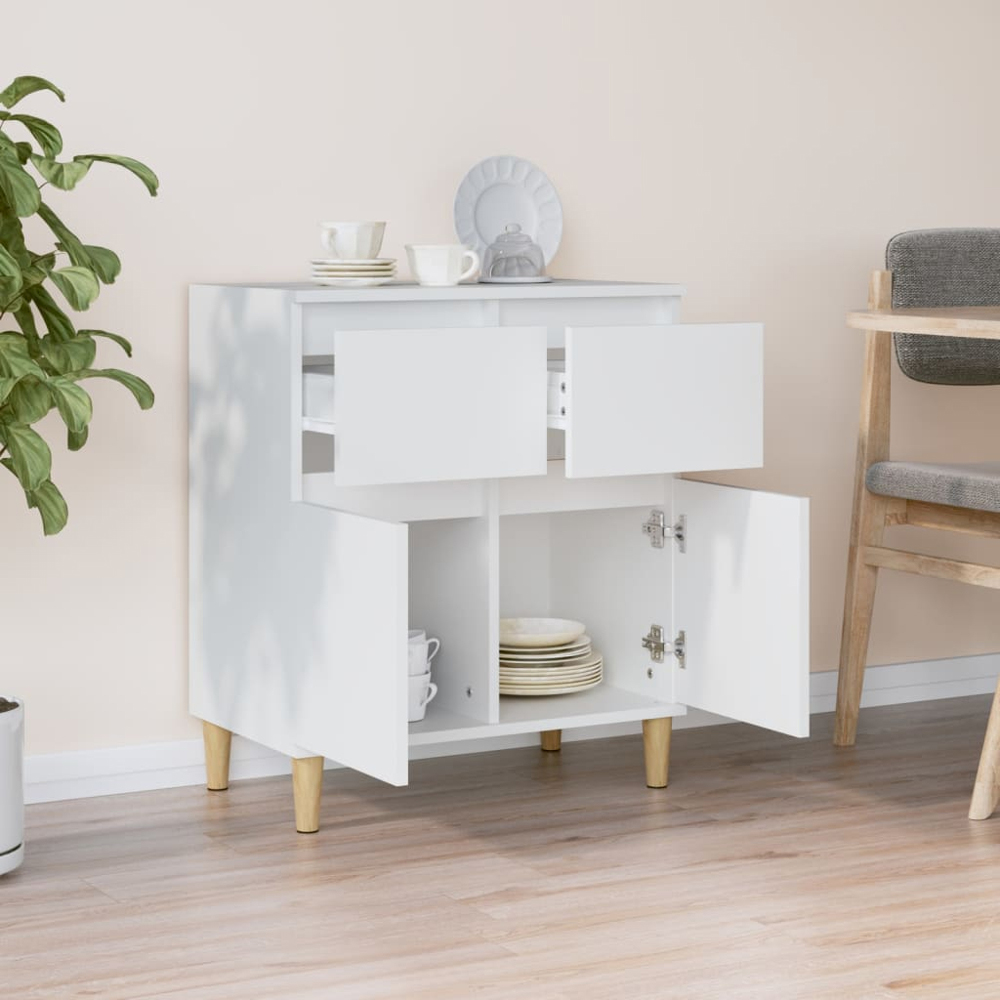 vidaXL 2 Door 2 Drawer White Sideboard Image 8