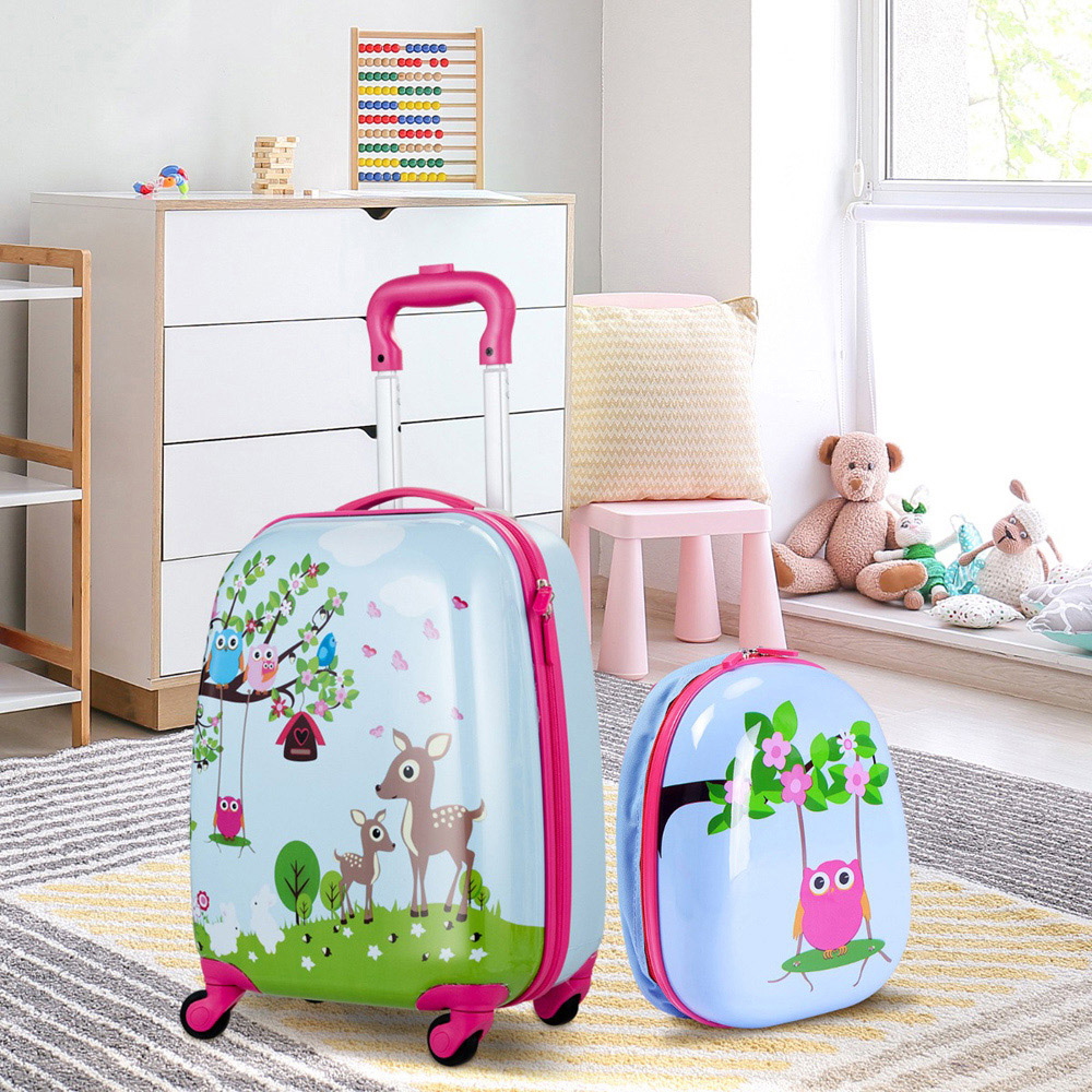 Costway Kids Forest 2 Piece Luggage Set Image 2