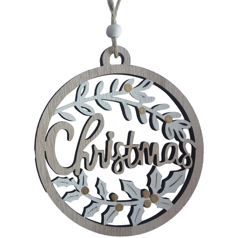 Single Mistletoe Cottage Wooden Christmas Decoration in Assorted styles Image 2