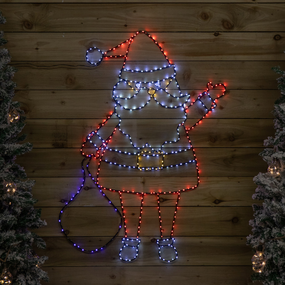 Samuel Alexander FlexiBright 469 Multicolour LED Light-Up Santa Decoration 88cm Image 1
