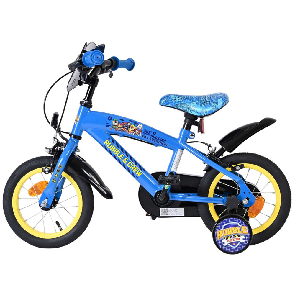 Volare Rubble and Crew Kids 12 inch Multicolour Bike with Stabilisers Image 4
