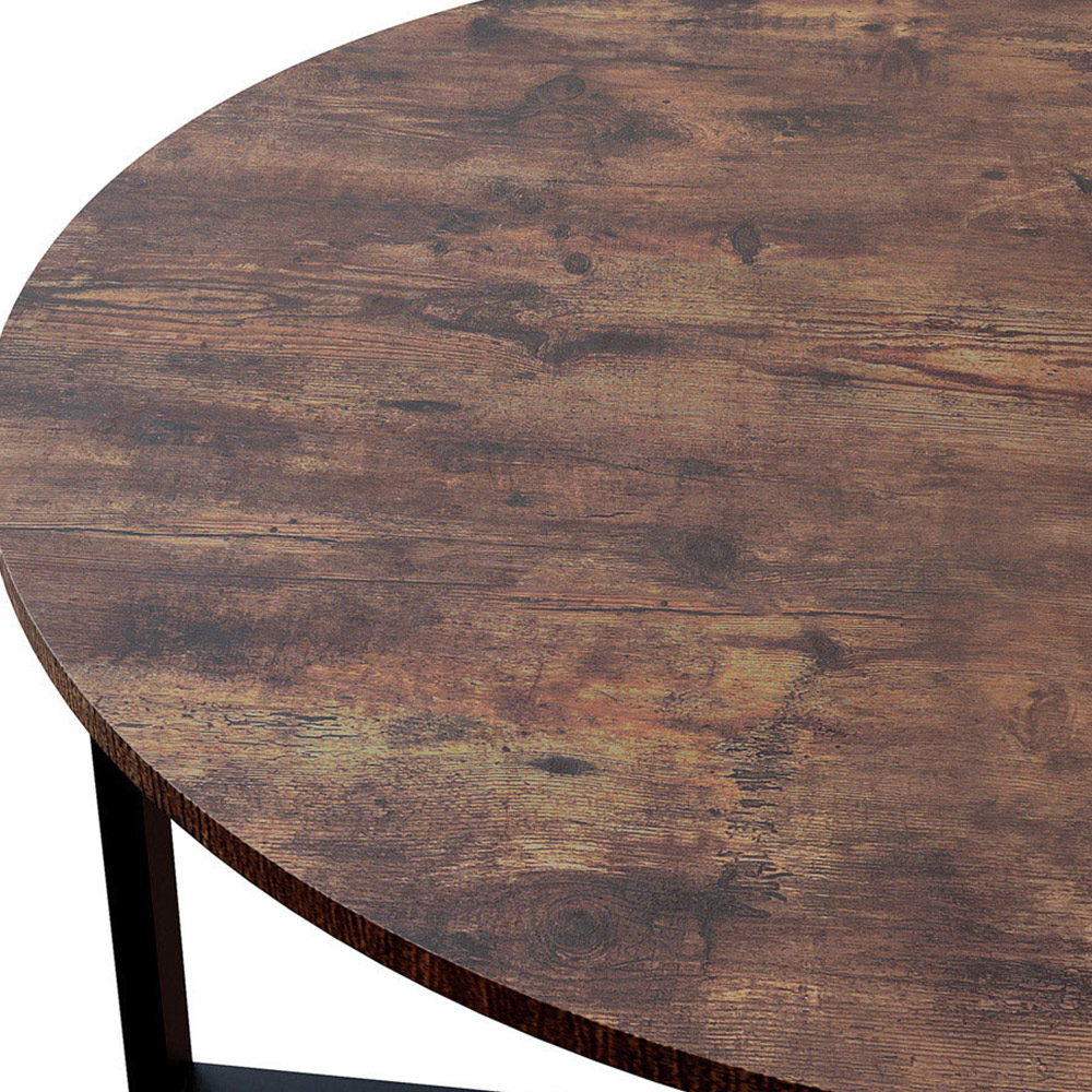 Vida Designs Brooklyn Dark Wood Round Coffee Table Image 6