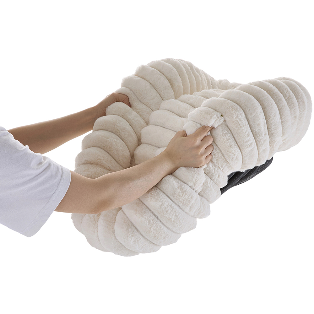 H&O Direct 80cm White Round Soft Warm Pet Bed Image 3