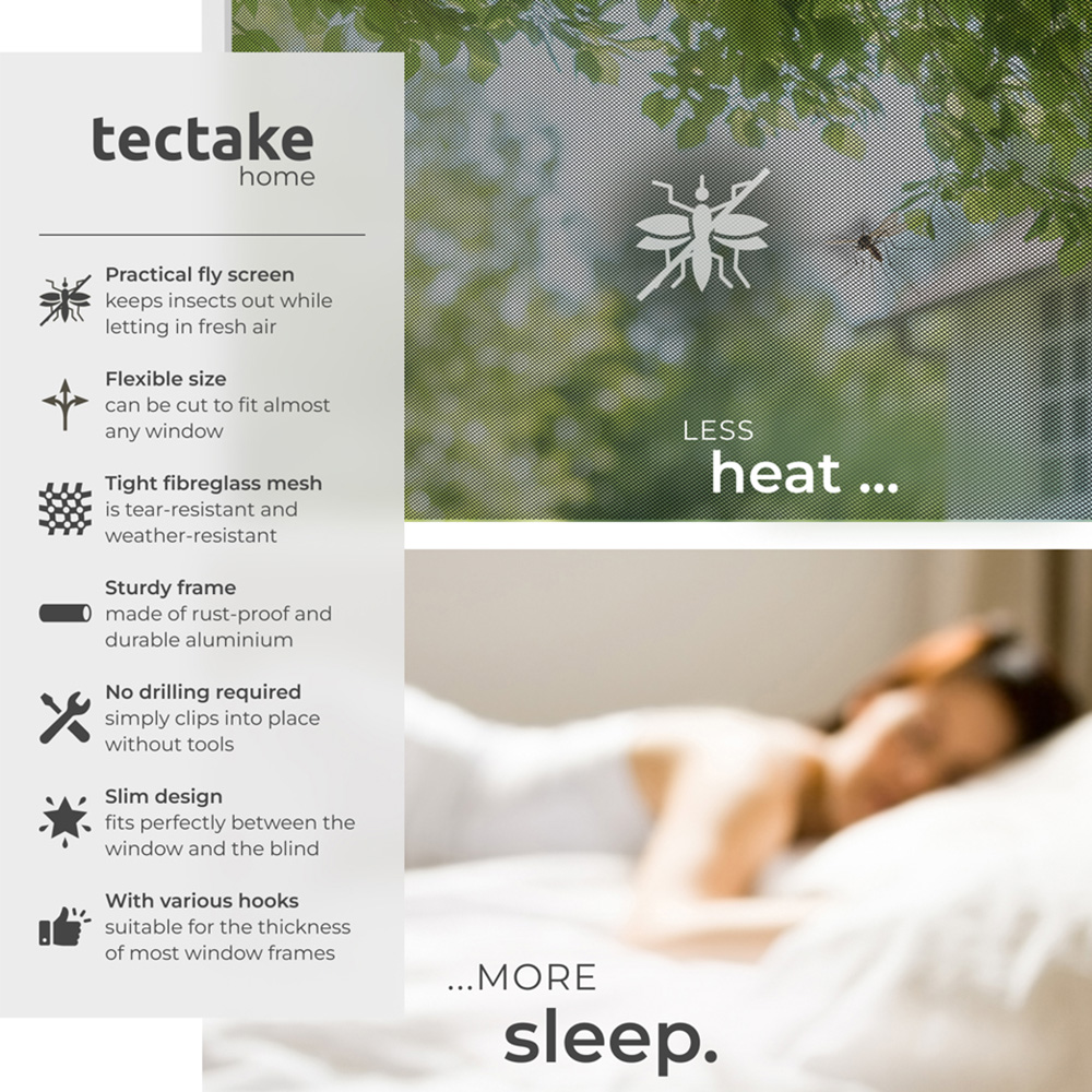 tectake White Individually Adjustable Fly Screen 150 x 130cm Image 6