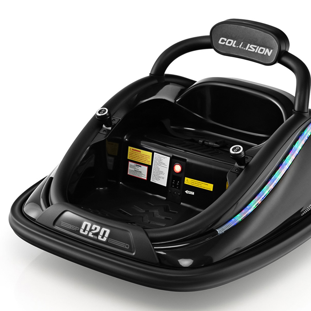 Costway Kids Black Electric Bumper Car with Spin and Remote Control Image 3