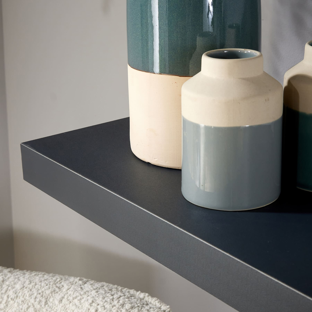 Home Source Cloud 80cm Grey Floating Wall Shelf Set of 2 Image 4